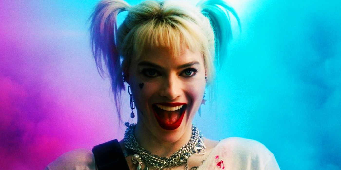 Margot Robbie's Harley Quinn with colorful powder in Birds of Prey