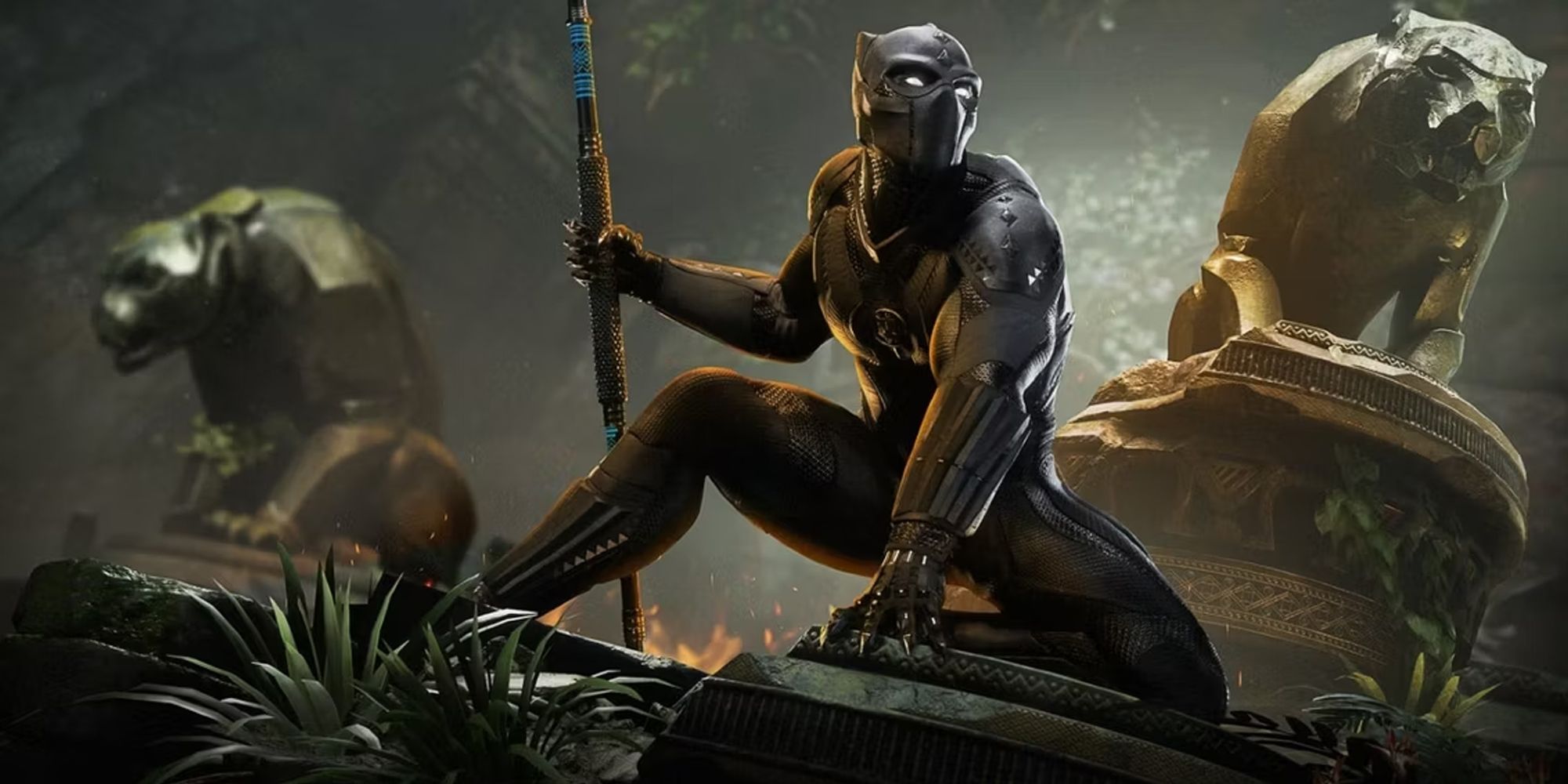 Marvel's Avengers - Black Panther with Panther statues