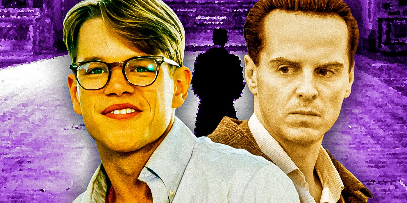 (Matt Damon as Tom Ripley) from The Talented Mr. Ripley and (Andrew Scott as Tom Ripley) from Ripley
