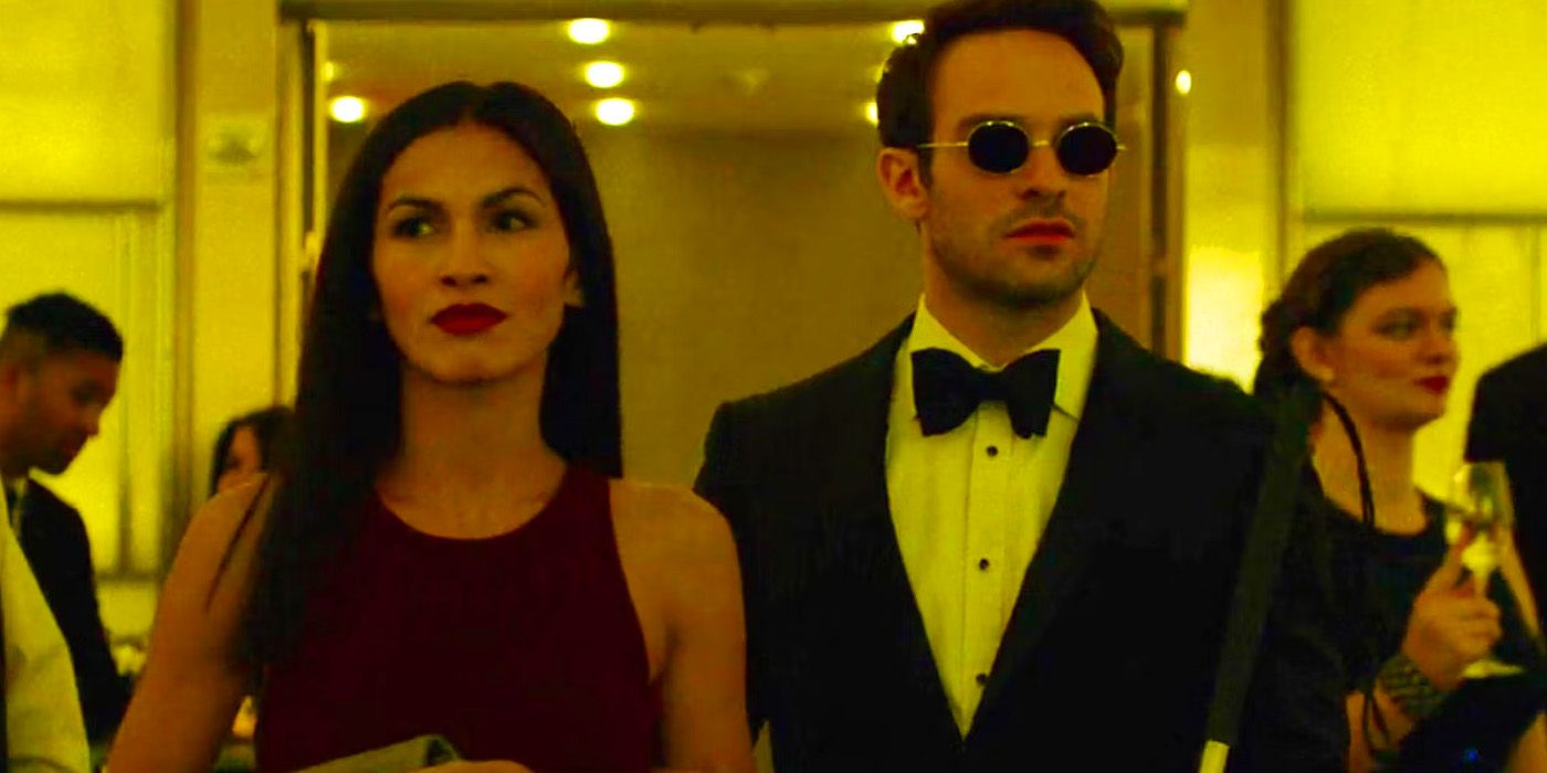 Matt Murdock and Elektra Natchios at a party in Daredevil