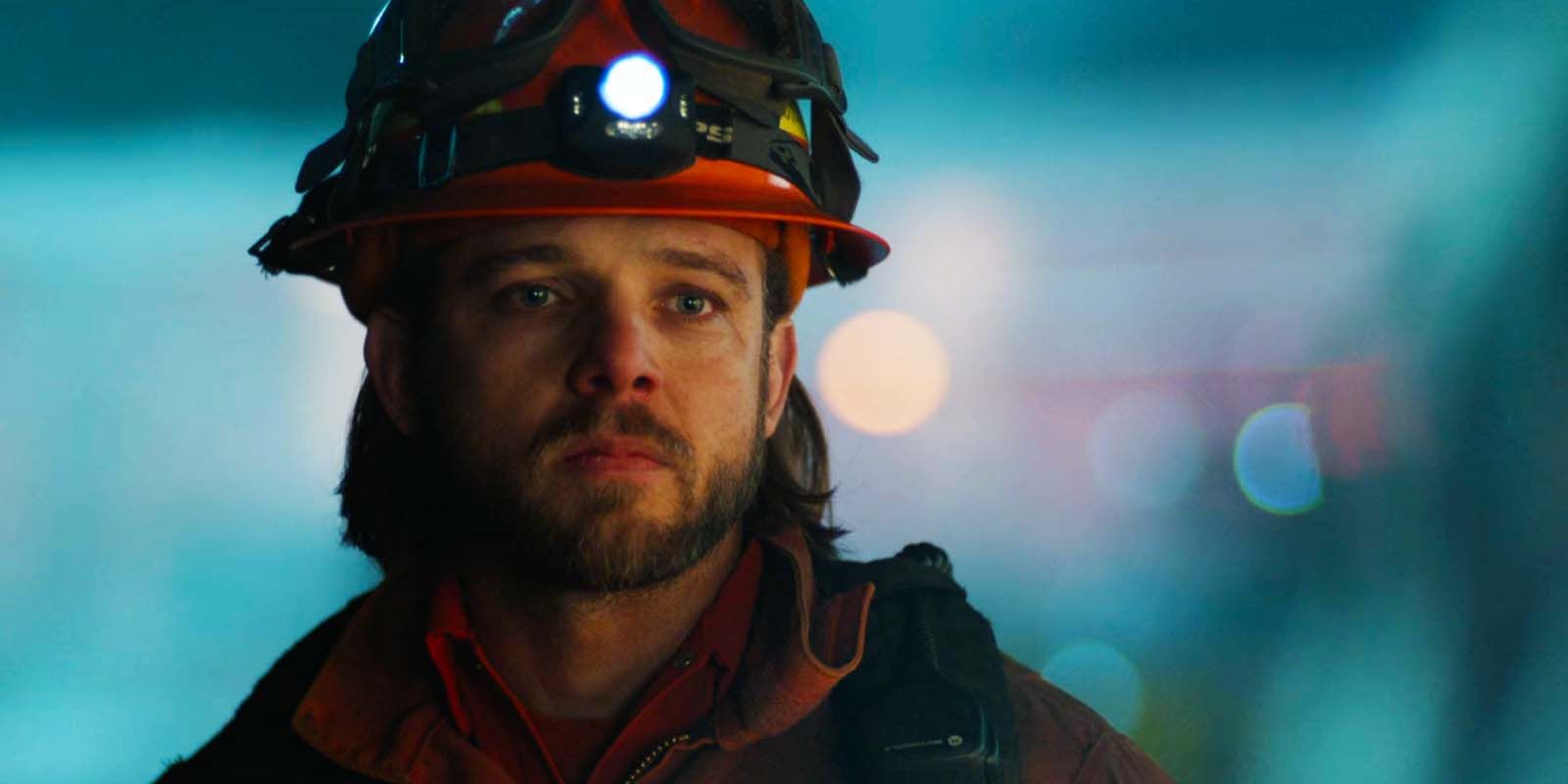 Max Thieriot as Bode Leone looking emotional in Fire Country season 2, episode 4
