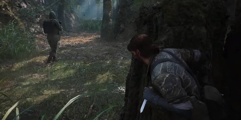 Metal Gear Solid Delta Snake Eater - Snake se esgueirando em um soldado
