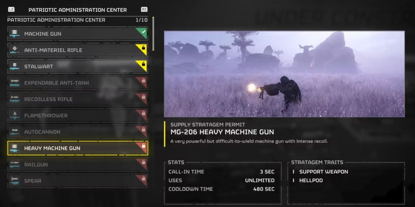 Desbloqueando o estratagema da metralhadora pesada MG-206 em Helldivers 2.
