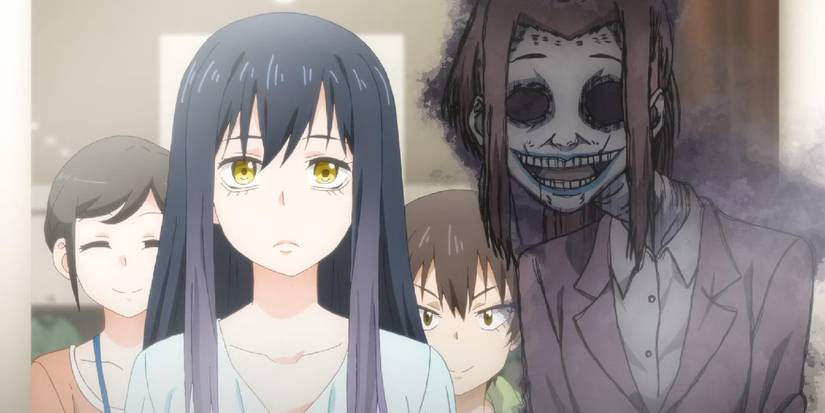 Mieruko-Chan With Crooked Ghost