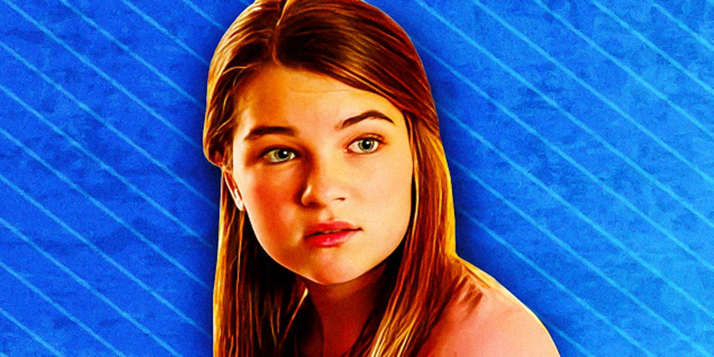 Missy Cooper from Young Sheldon against a blue background