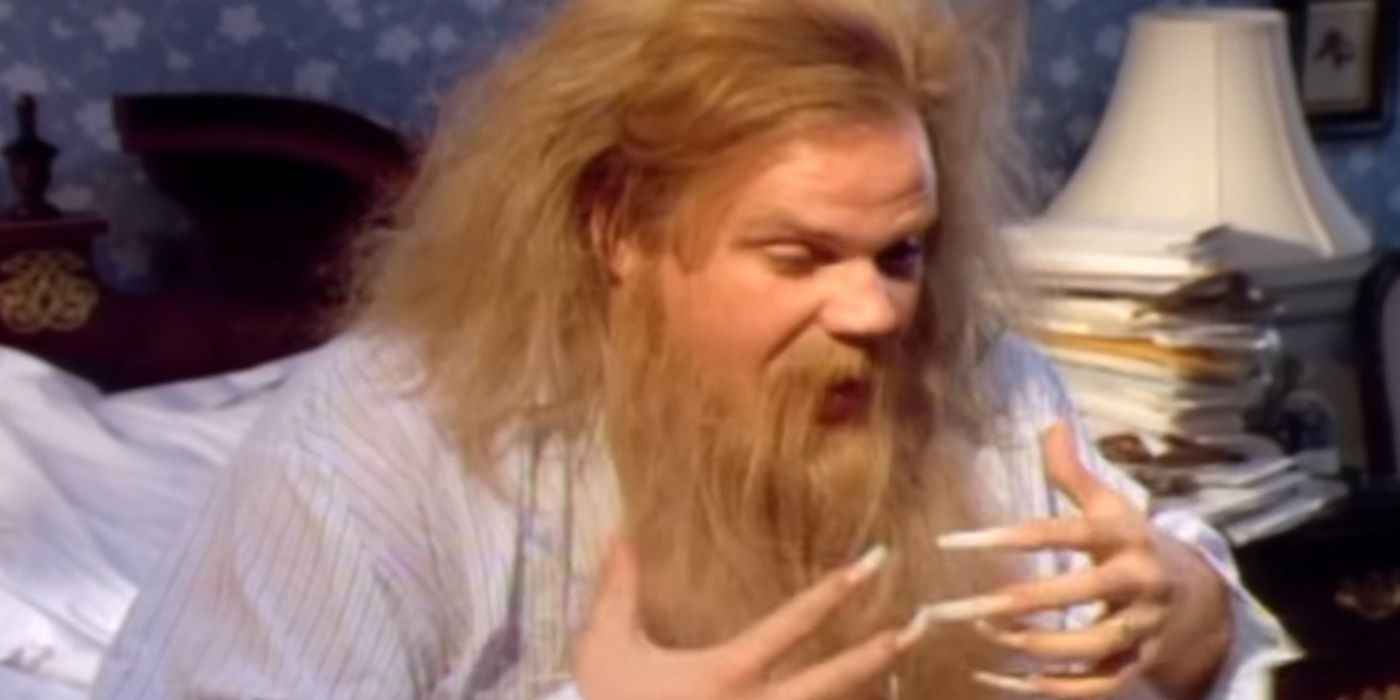 Chris Farley with a long beard on Saturday Night Live
