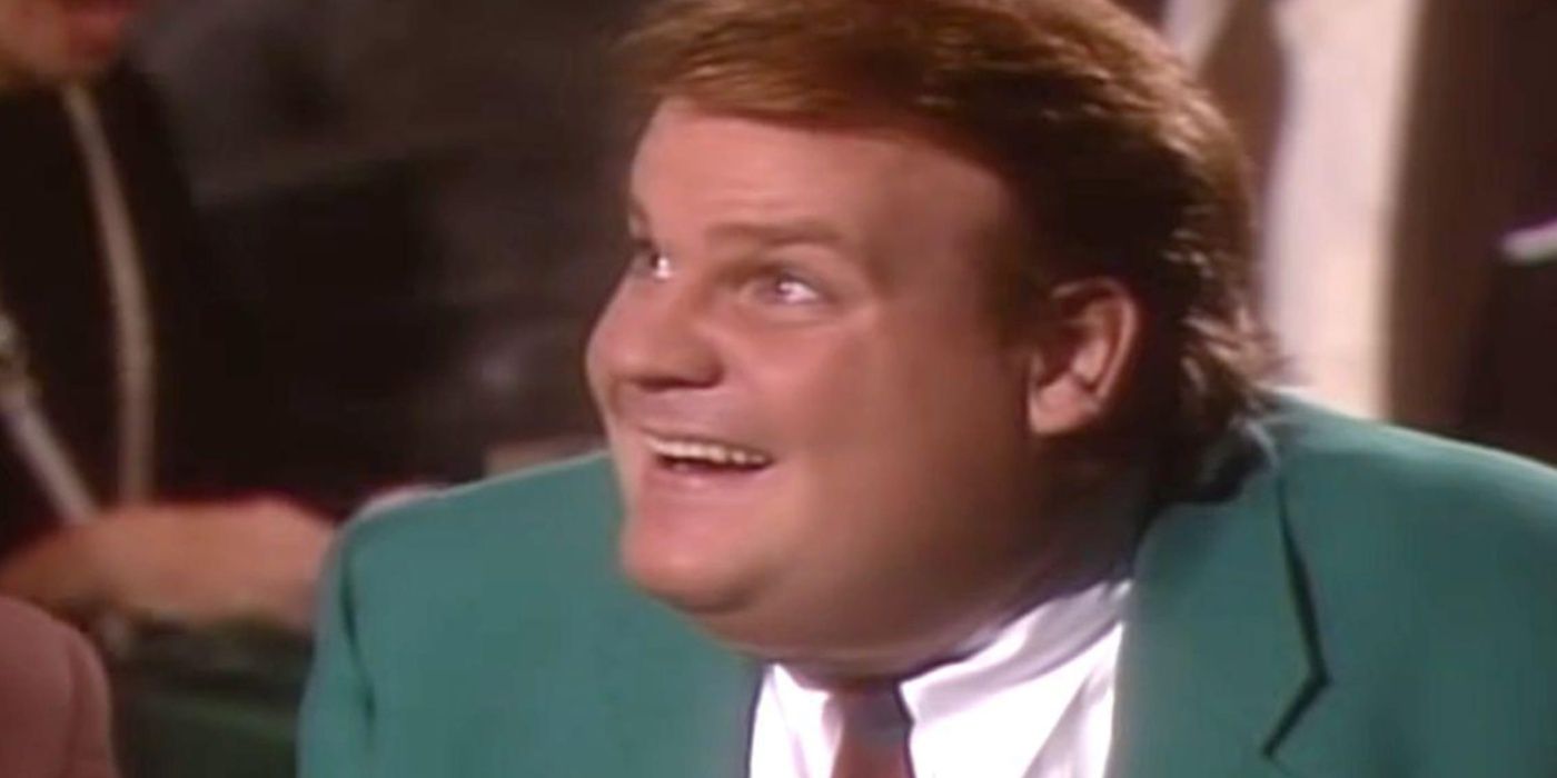 Chris Farley smiling on Saturday Night Live