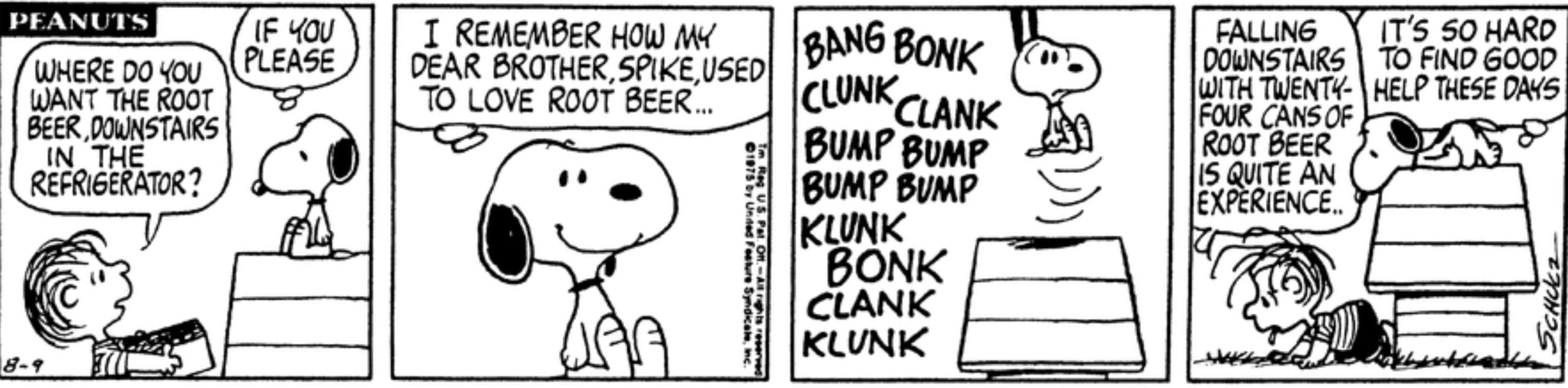 Cerveja de raiz Snoopy e Linus em Peanuts.