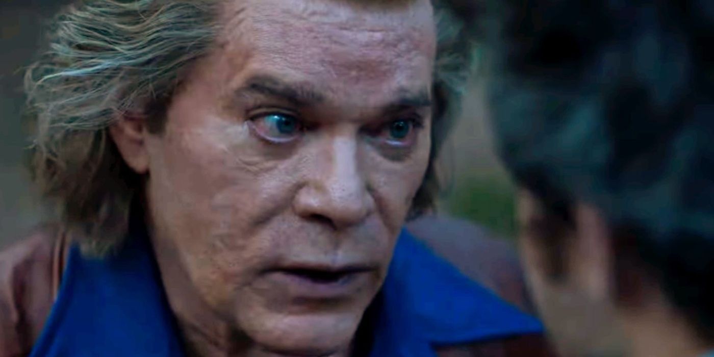 Syd (Ray Liotta) looks angry as he stares at his son in Cocaine Bear