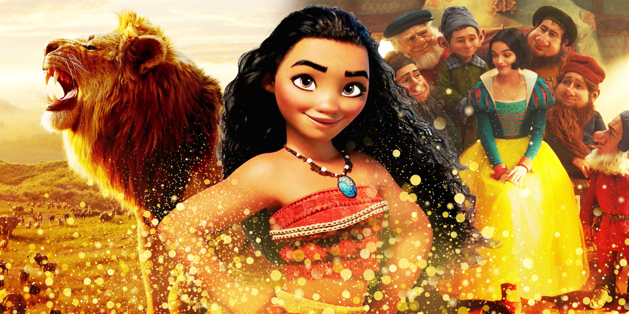 Moana, Snow White, and The Lion King