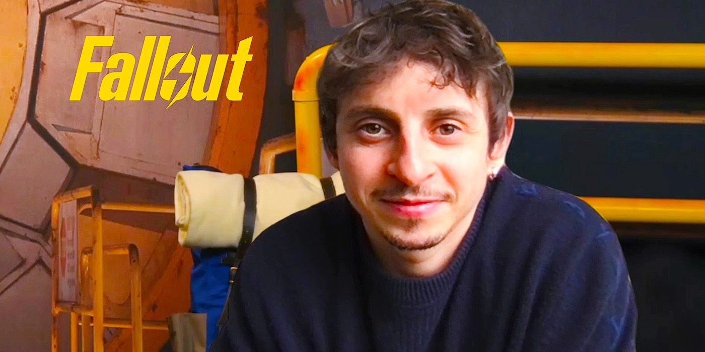 Edited image of Moises Arias during Fallout interview