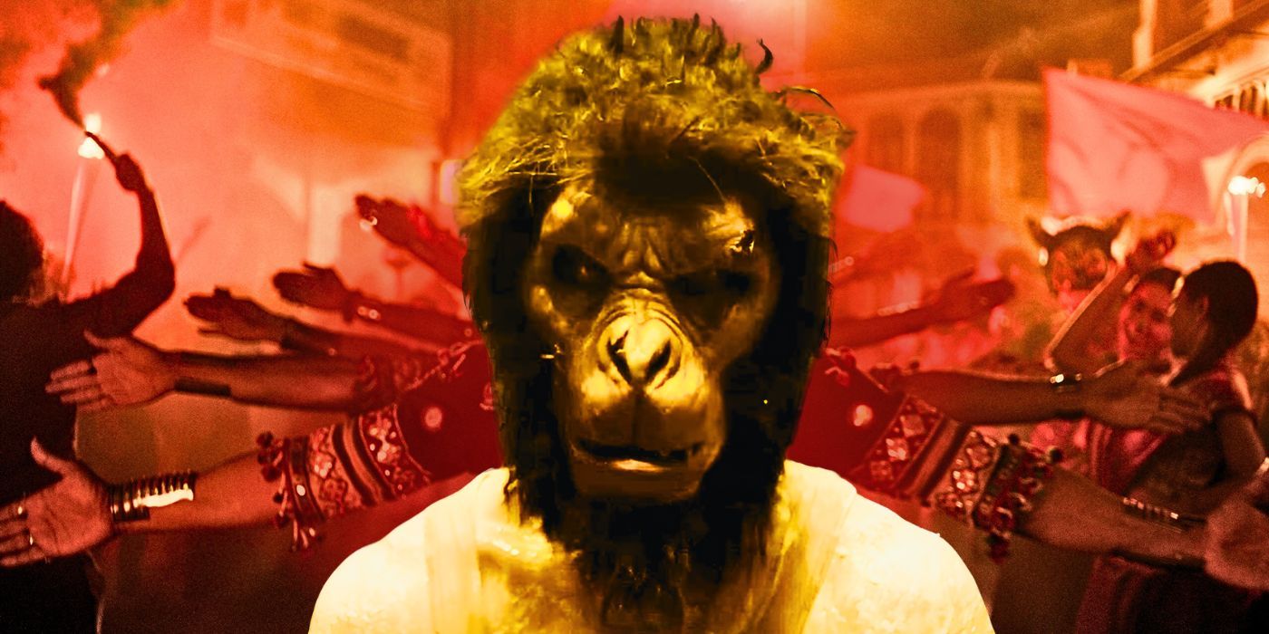 Dev Patel in monkey mask in Monkey Man