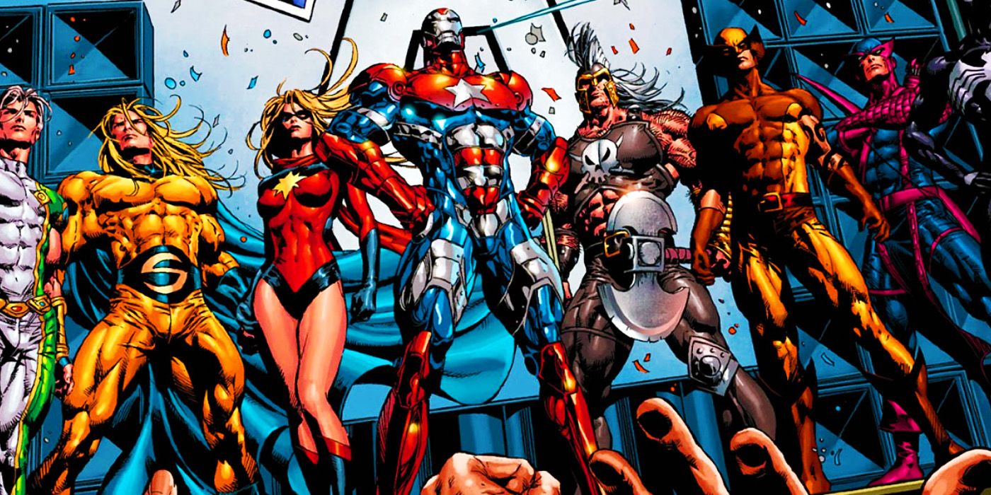 Moonstone and the Dark Avengers pose proudly in Marvel Comics