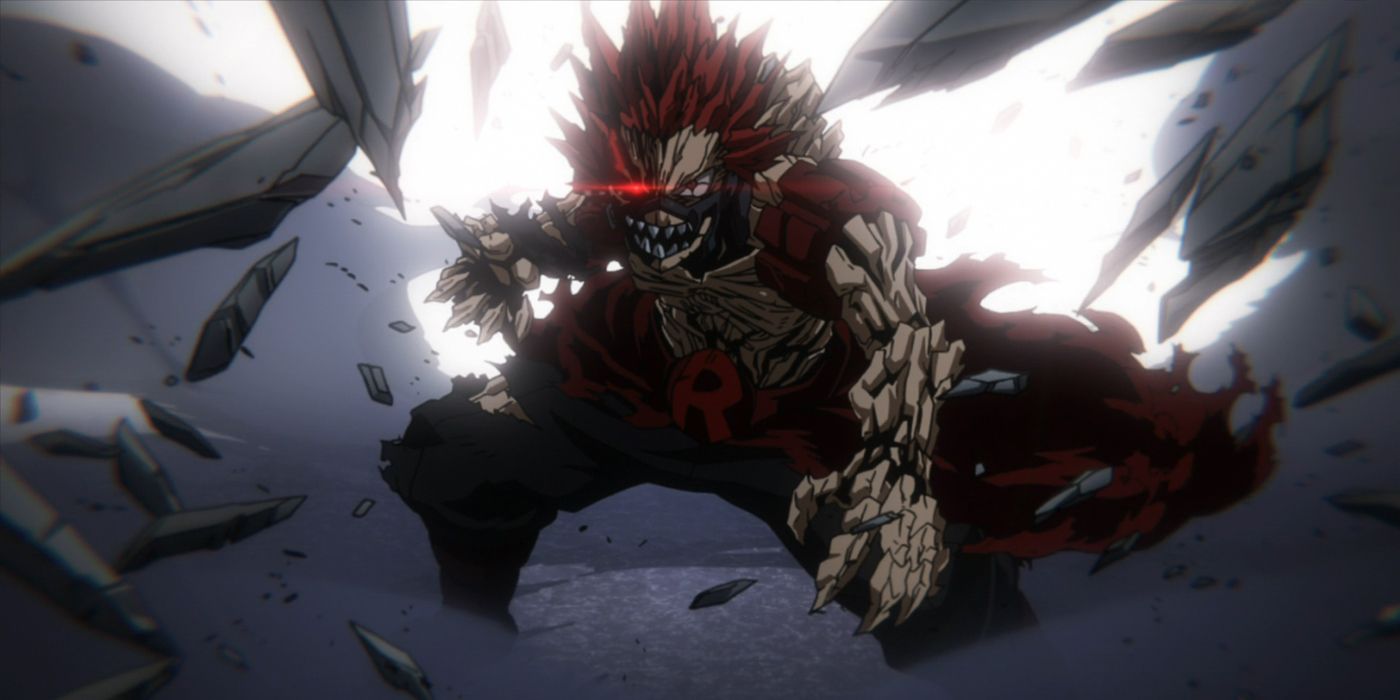 My Hero Academia: Kirishima em sua forma “Red Riot: Unbreakable”.