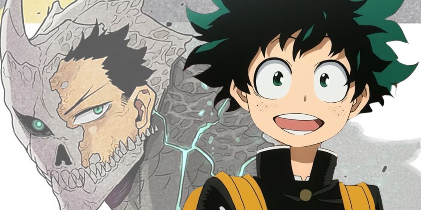 Deku and Kafka from My Hero Academia and Kaiju No. 8 respectively in a single custom made picture