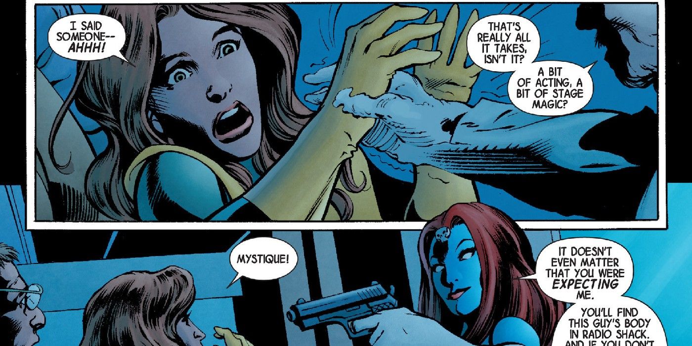 mystique in x-men comics regrowing a severed hand