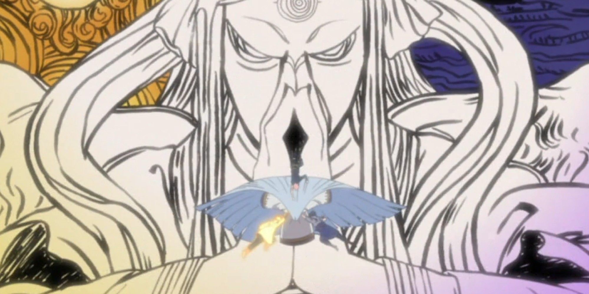 Naruto and Sasuke sealing Kaguya in the anime adaptation of Naruto Shippuden.
