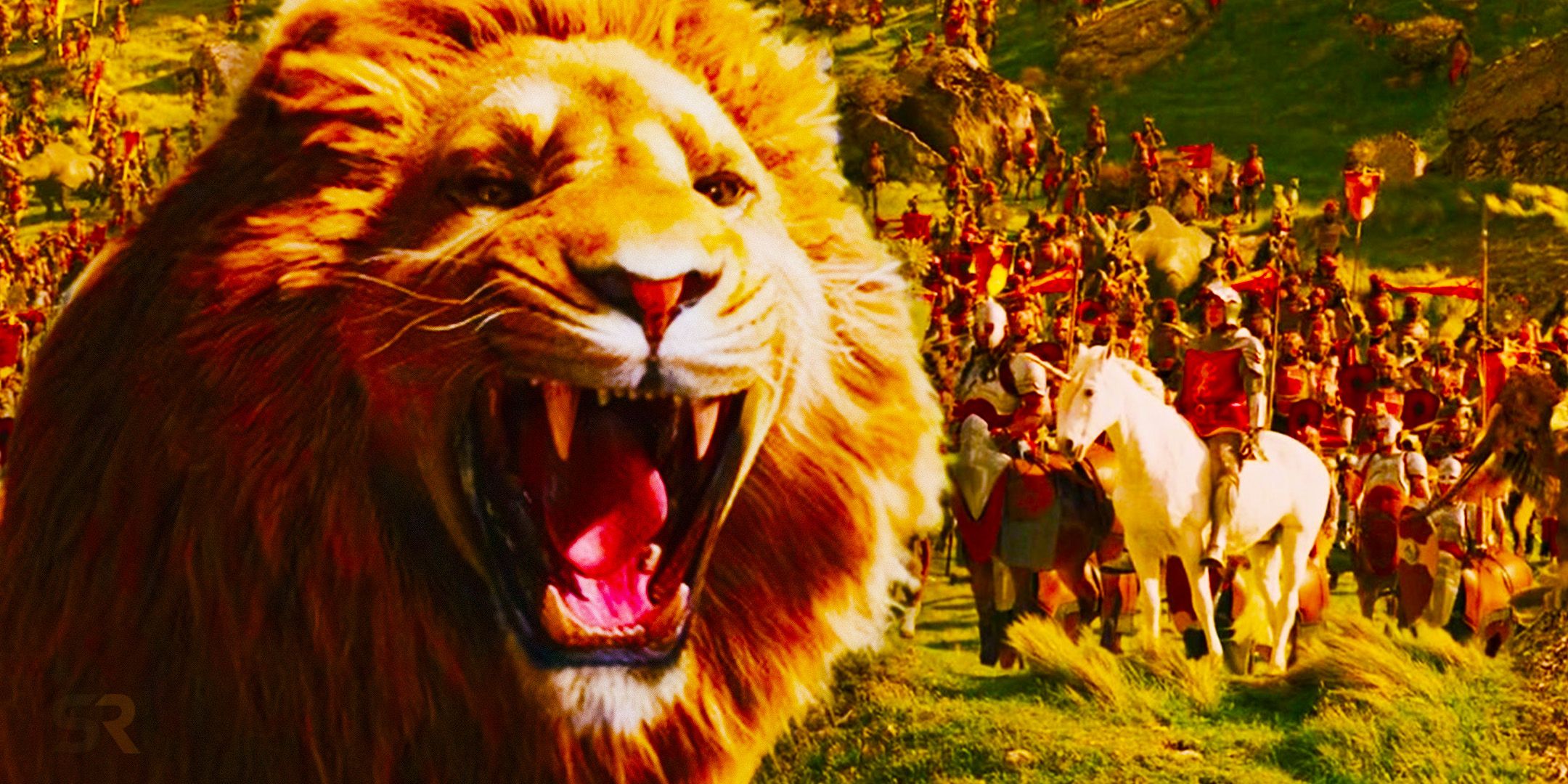 Aslan and the battle scene from The Chronicles of Narnia