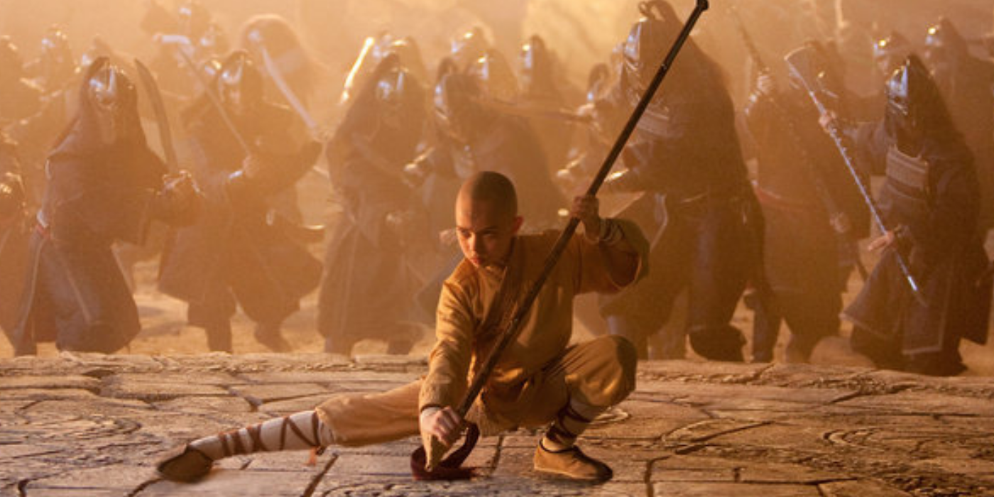 Noah Ringer como Aang no filme O Último Mestre do Ar 2010 (1)