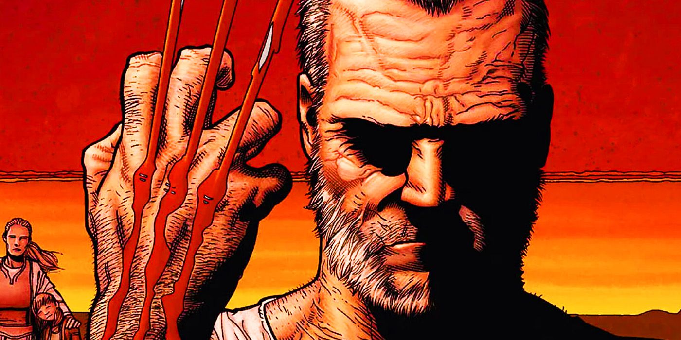 Old Man Logan showing off his claws in Marvel Comics