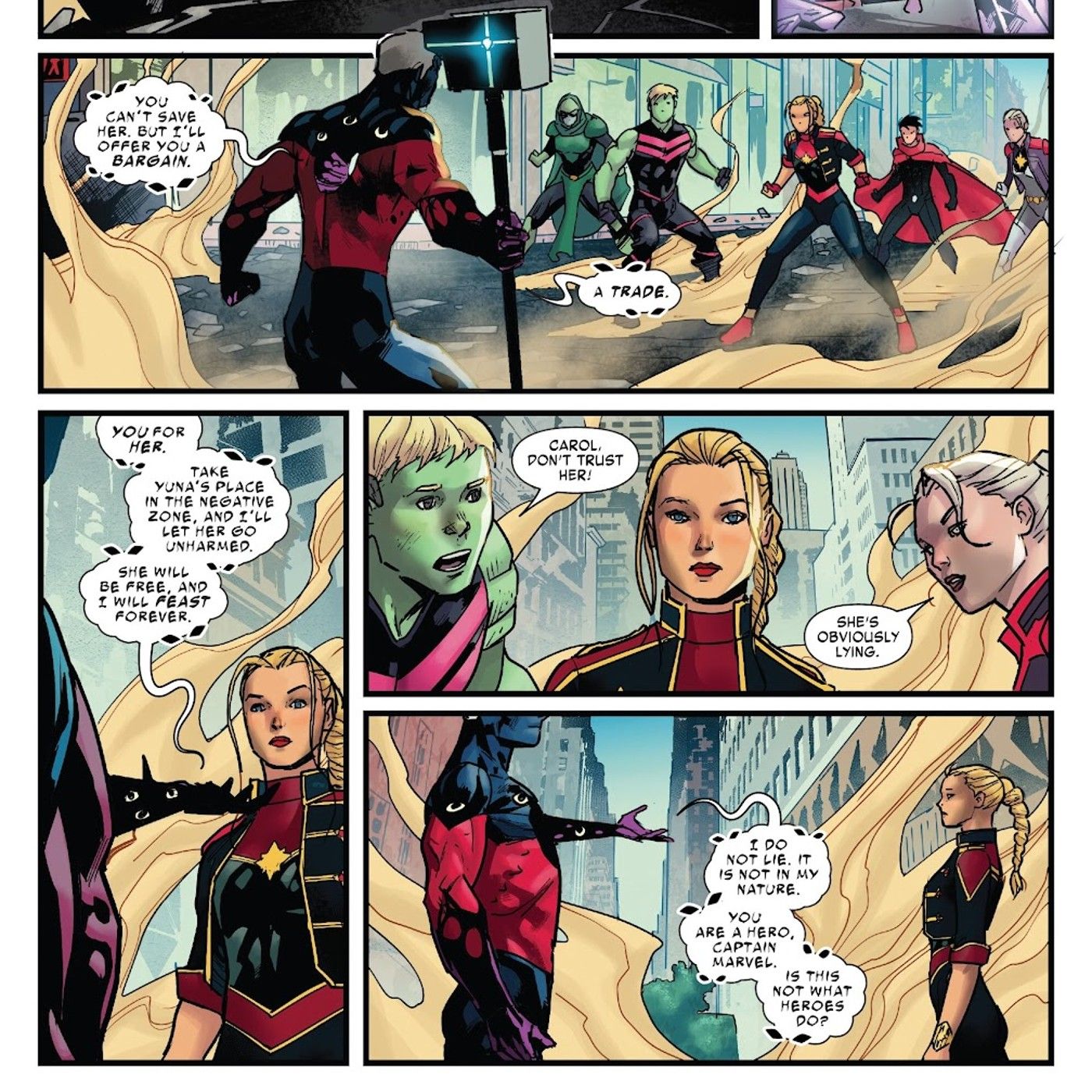 Omen The Undone Genis-Vell tenta seduzir o Capitão Marvel