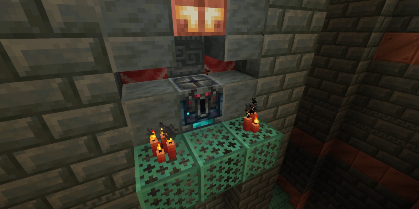 The Ominous Vault in the Ominous Trial Chamber in Minecraft.
