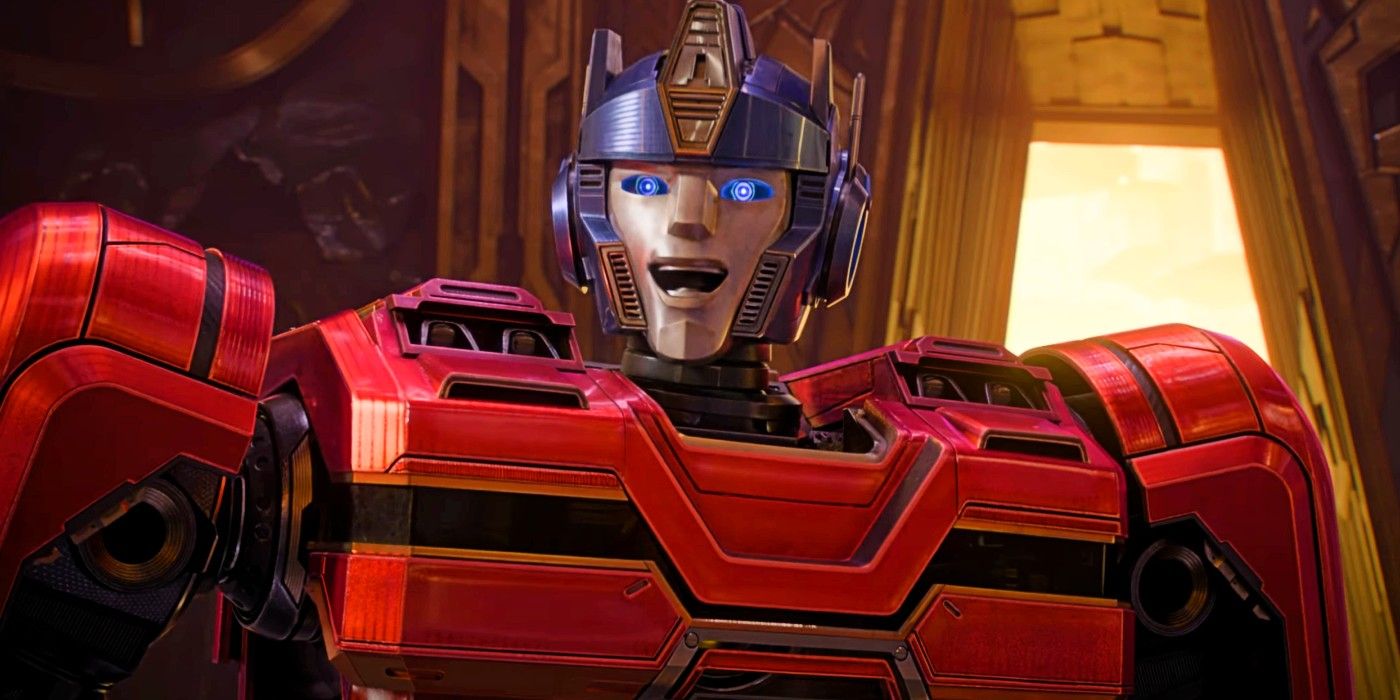 Optimus Prime happy in Transformers One