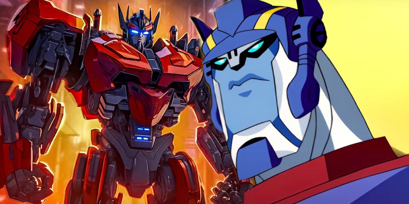 Optimus Prime in Transformers One next to Optimus Prime in Transformers Animated