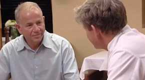 owner of mill street bistro listening to gordon ramsay kitchen nightmares