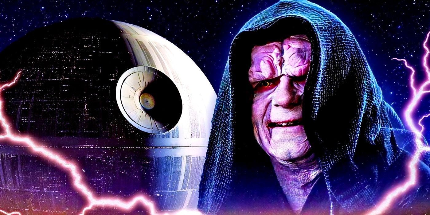 Star Wars' Emperor Palpatine with the Death Star.