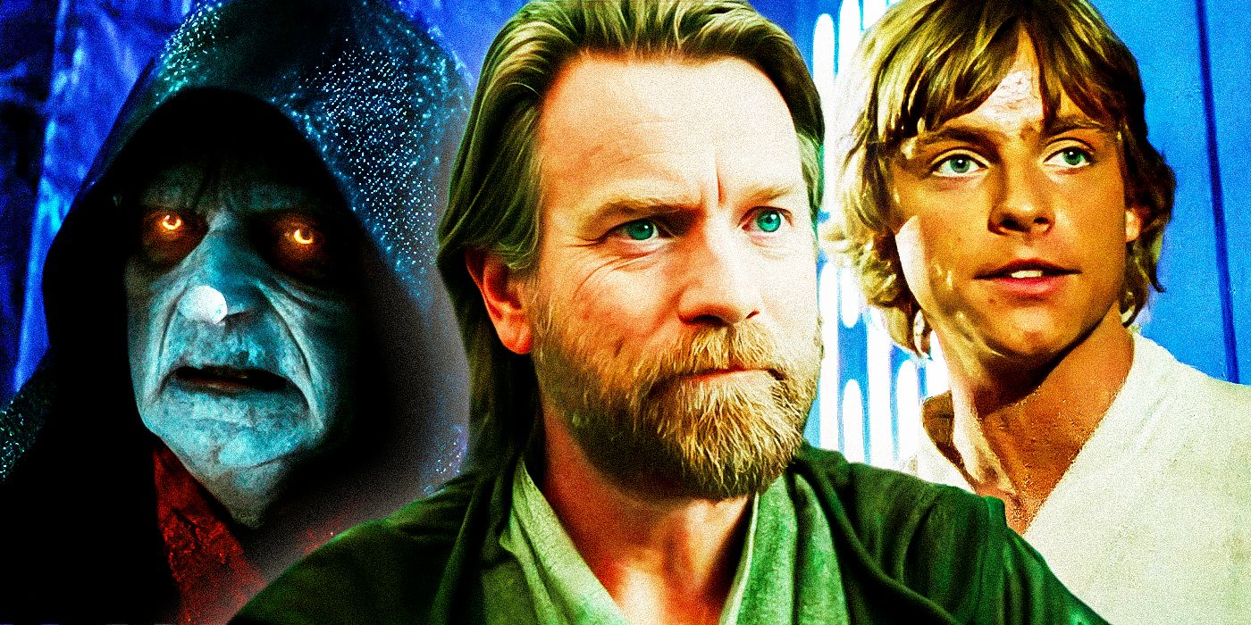 Palpatine from Rise of Skywalker, Luke Skywalker from A New Hope, and Obi-Wan from Obi-Wan Kenobi TV Show