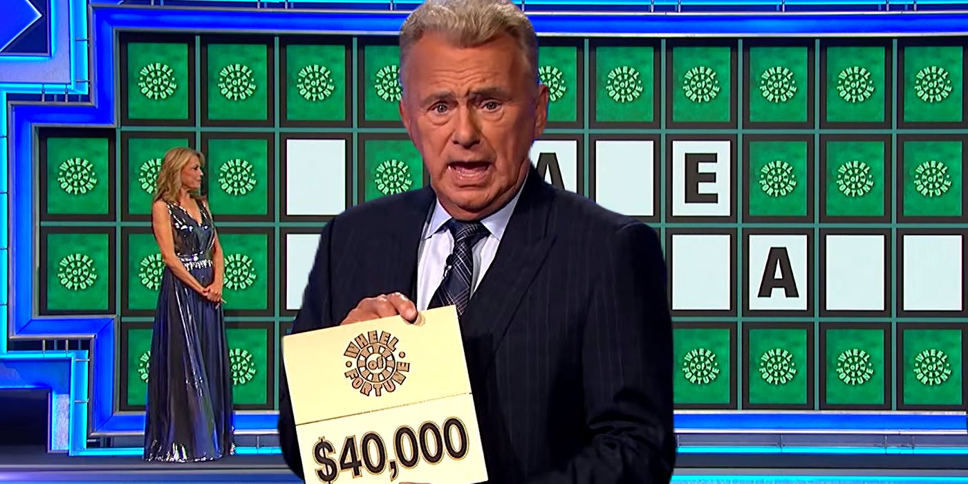 Pat Sajak in Front of the Wheel of Fortune Letter Wall