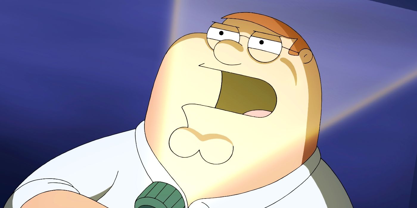Peter Griffin shining a flashlight in his face in Family Guy