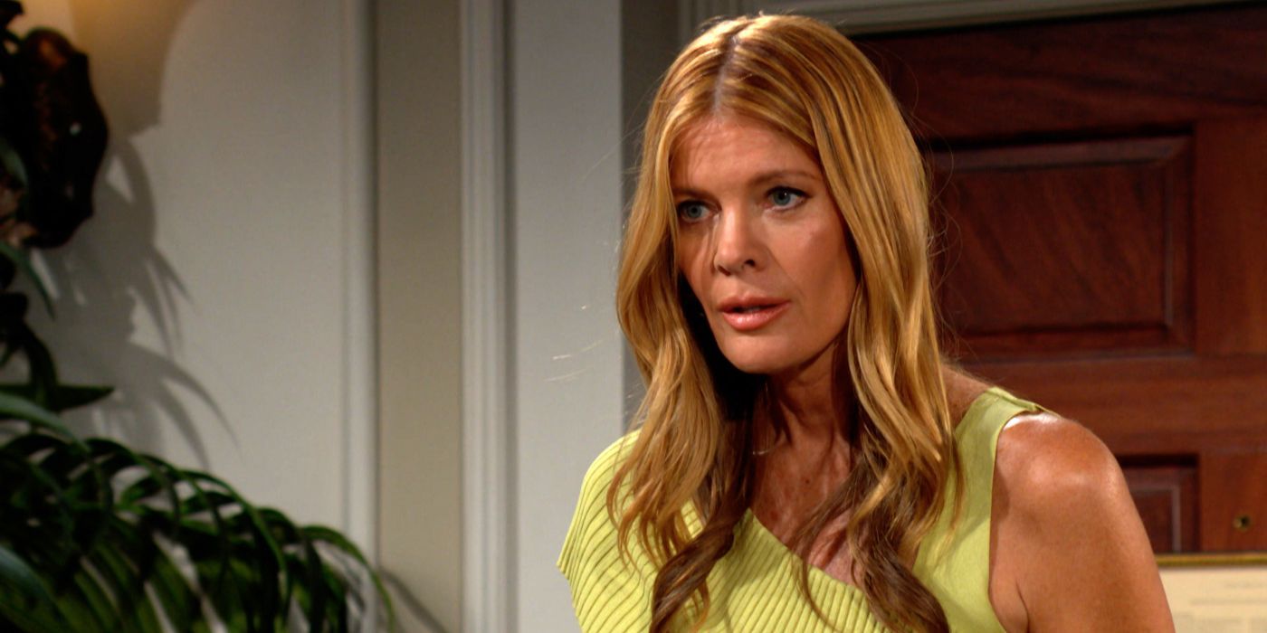 Phyllis (Katherine Stafford) questioning someone in The Young and the Restless.