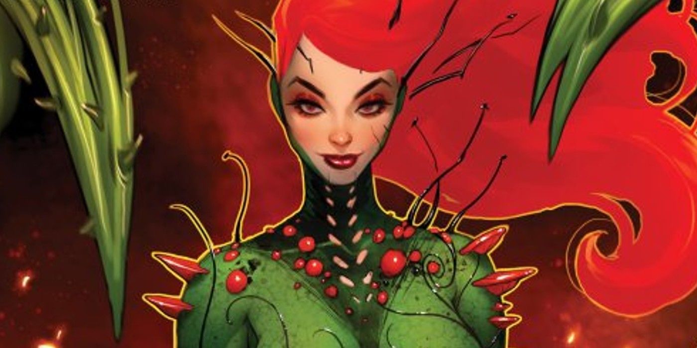 A close-up of Poison Ivy in her 2023 design from Poison Ivy #14