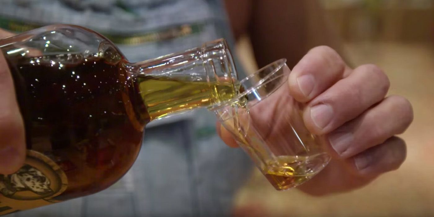 Pouring a glass on Moonshiners