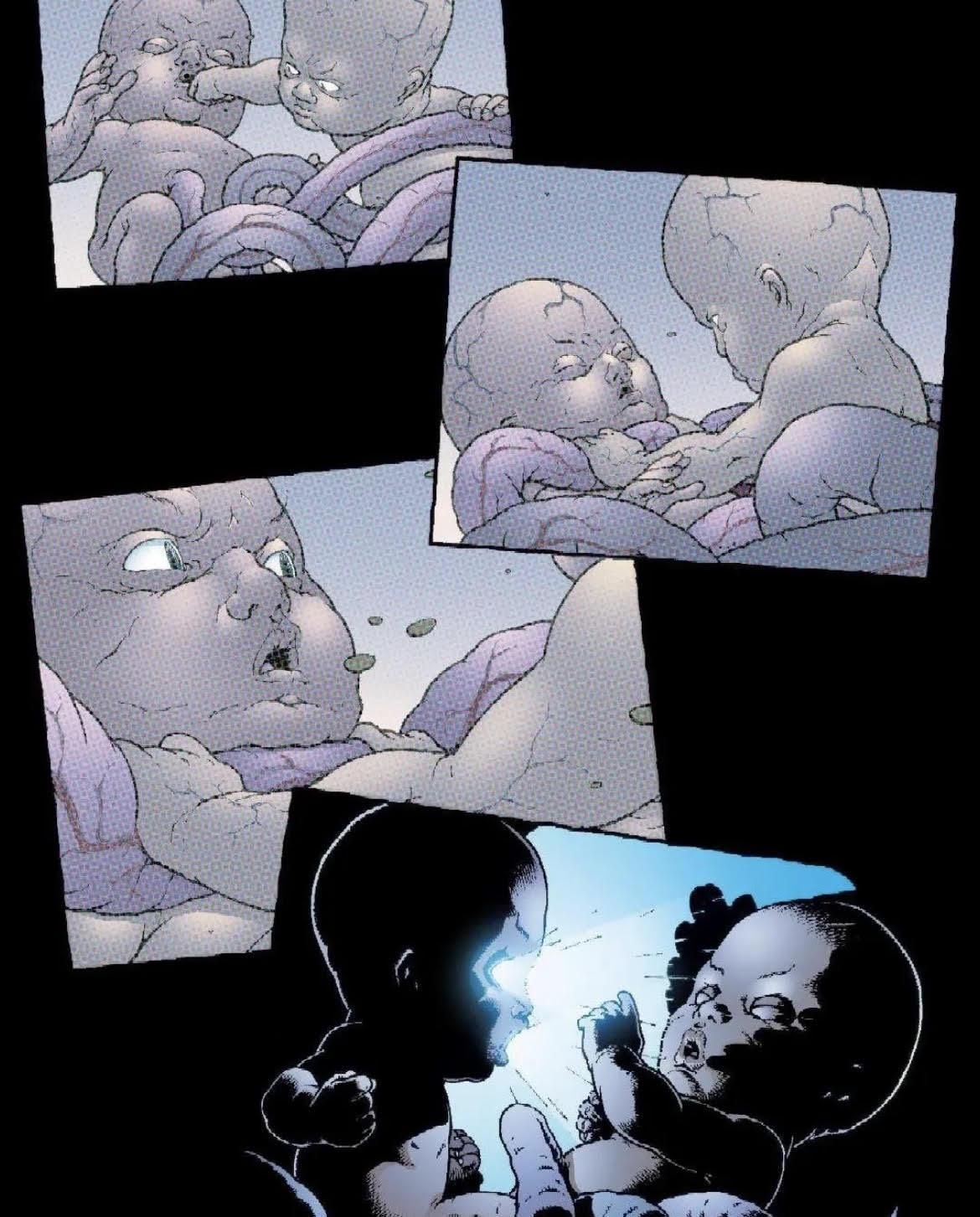 Professor Charles Xavier fights Cassandra Nova as a baby in the womb