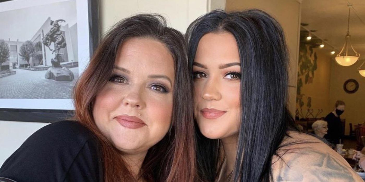 Rebecca Parrott in 90 Day Fiance with daughter Tiffany posing close togther in photo