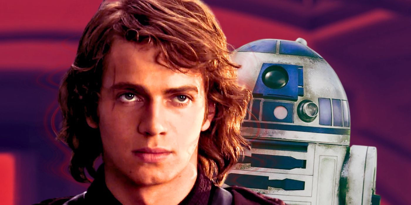 Anakin Skywalker and R2-D2 both from Revenge of the Sith in a combined image