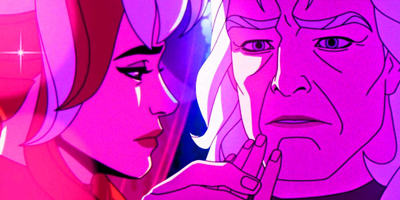 Rogue and Magneto in pink light in X-Men '97 episode 5