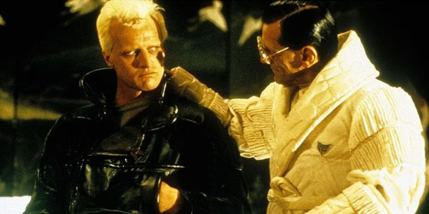 Roy Batty with Tyrell in Blade Runner