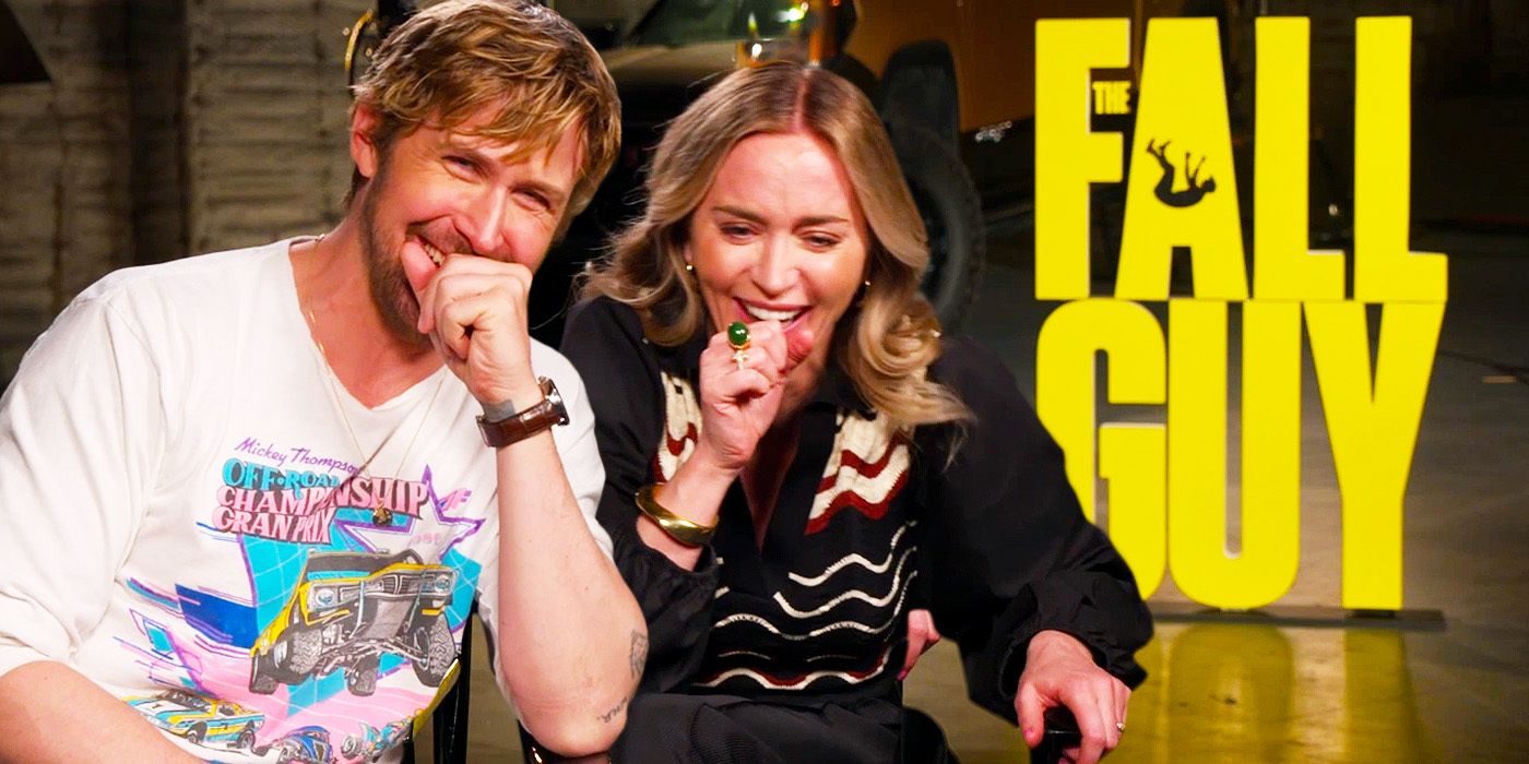 Edited image of Ryan Gosling & Emily Blunt during The Fall Guy interview