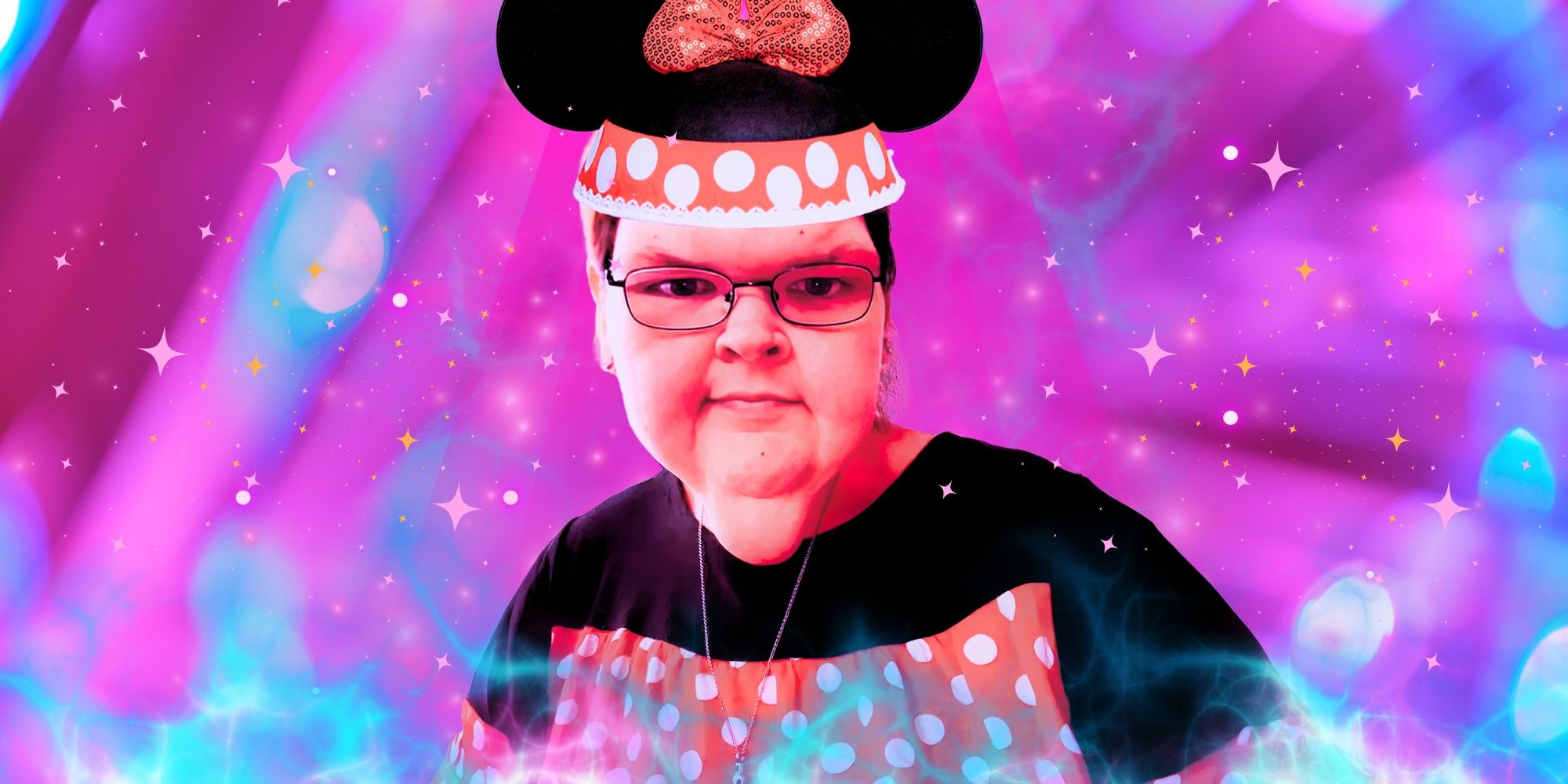 1000-Lb Sisters Tammy  with minnie mouse hat with galactic background