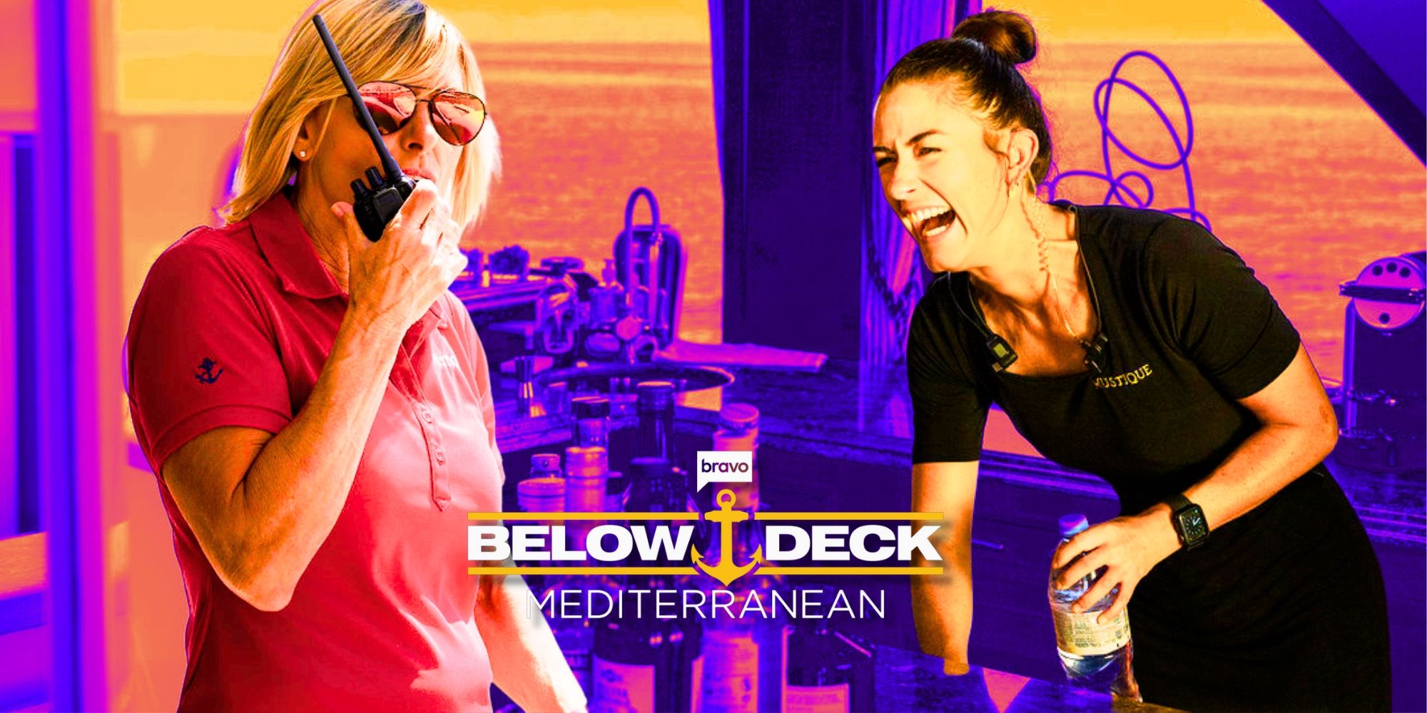 Below Deck Mediterranean Season 9 Captain sandy and aesha montage together with the below deck med logo