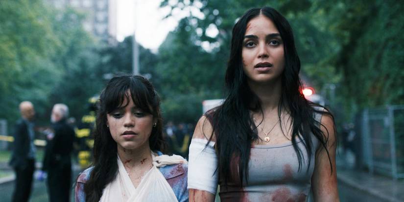 Tara and Sam Carpenter at the end of Scream 6 after escaping the new Ghostfaces