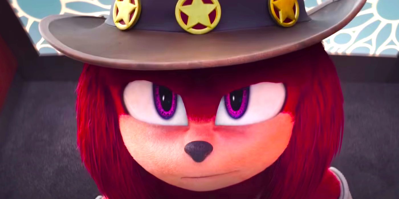 Knuckles looking up while wearing his hat in Knuckles TV show