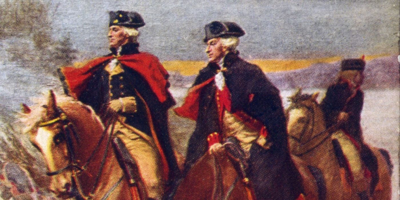 Washington e Marquês de Lafayette na Batalha da Ponte Brandywine