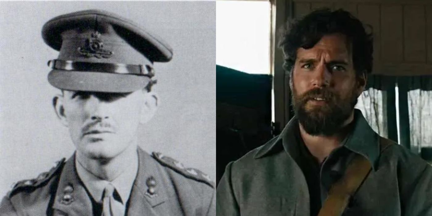 Os verdadeiros Gus March-Phillipps e Henry Cavill em O Ministério da Guerra Ungentlemanly