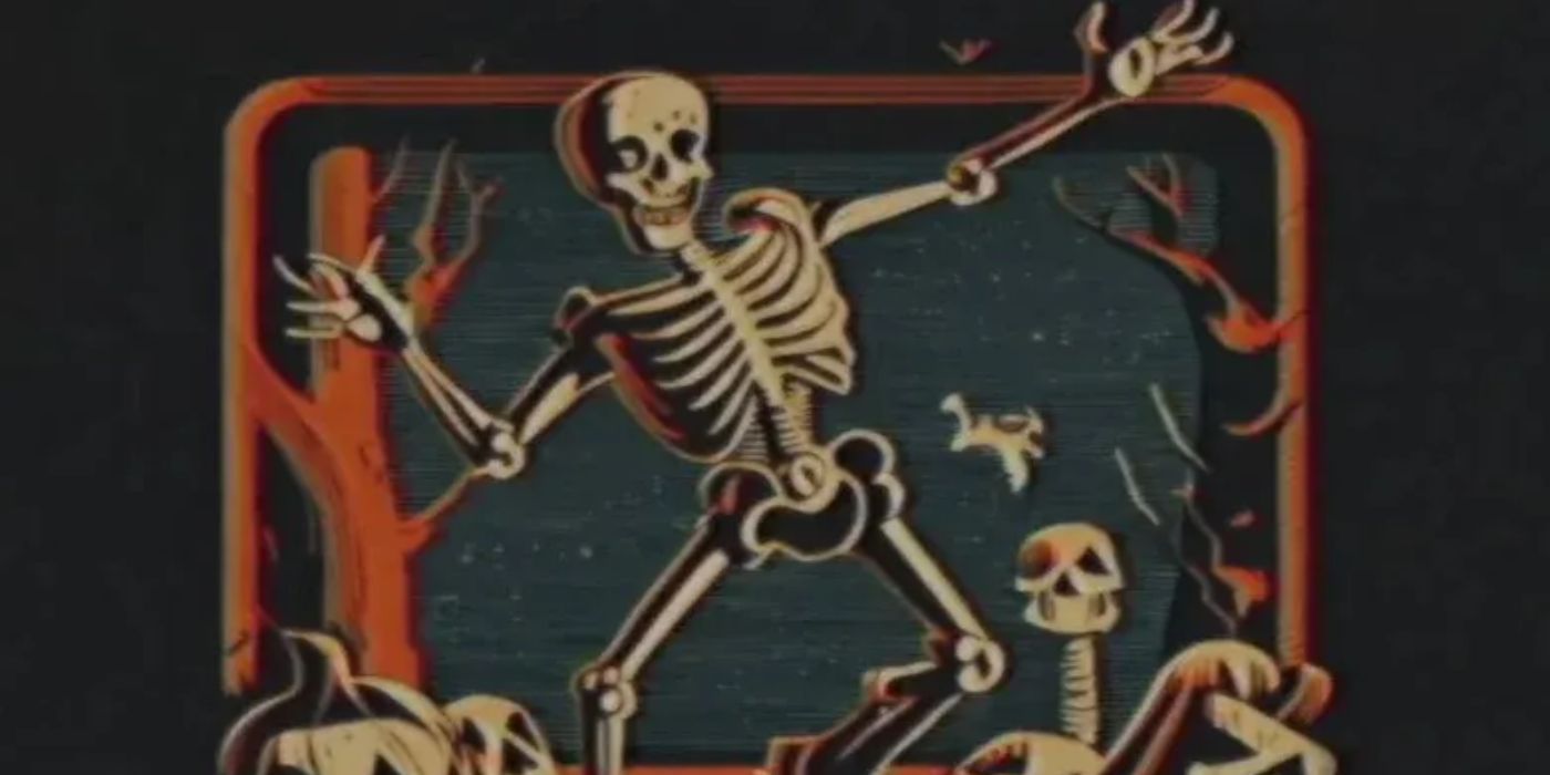 Late Night with the Devil AI image of dancing skeletons