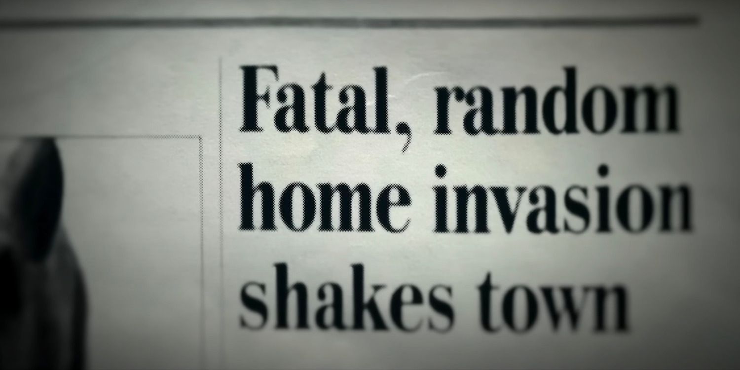 A newspaper headline reporting the double homicide in What Jennifer Did